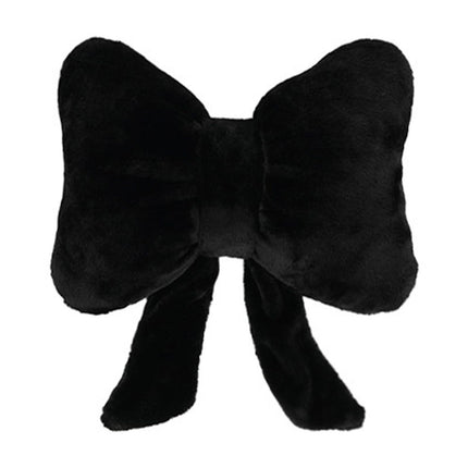 Darzheoy Bow Shaped Throw Pillow Soft Stuffed Bow Christmas Decorations Soft Furry Bow Throw Pillows Cute Bowknot Plush Pillow Home Decor for Couch Living Room Bed Black.