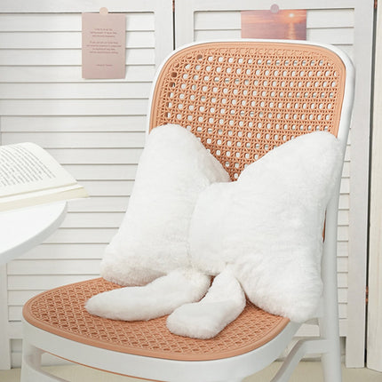 Darzheoy Bow Shaped Throw Pillow Soft Stuffed Bow Christmas Decorations Soft Furry Bow Throw Pillows Cute Bowknot Plush Pillow Home Decor for Couch Living Room Bed White.
