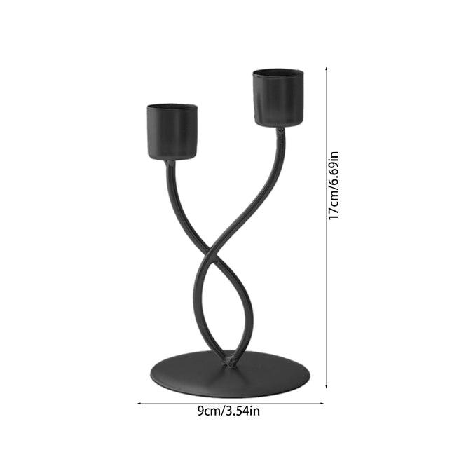 Darzheoy Iron Candlestick Vintage Metal Holder Decorative Taper Stand Sconce Home Desktop Table Decoration Wedding Craft Supplies Black.