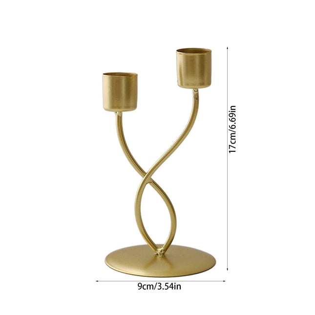 Darzheoy Iron Candlestick Vintage Metal Holder Decorative Taper Stand Sconce Home Desktop Table Decoration Wedding Craft Supplies Gold.