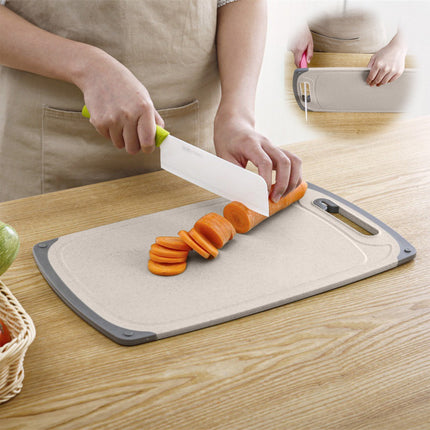 Darzheoy Whetstones Buckwheat Cutting Boards for Kitchen Dishwasher Safe Doubles Sided Design Extra Large Cutting Board for Meat Easy Grip Handle Non Slip Beige.