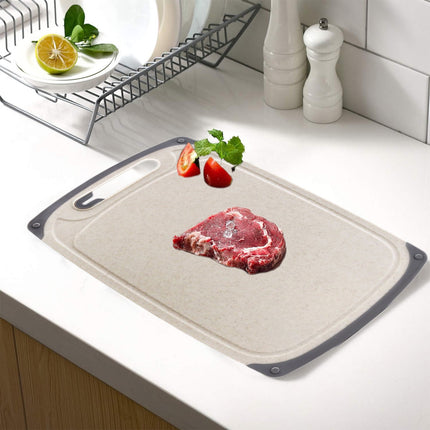 Darzheoy Whetstones Buckwheat Cutting Boards for Kitchen Dishwasher Safe Doubles Sided Design Extra Large Cutting Board for Meat Easy Grip Handle Non Slip Beige.