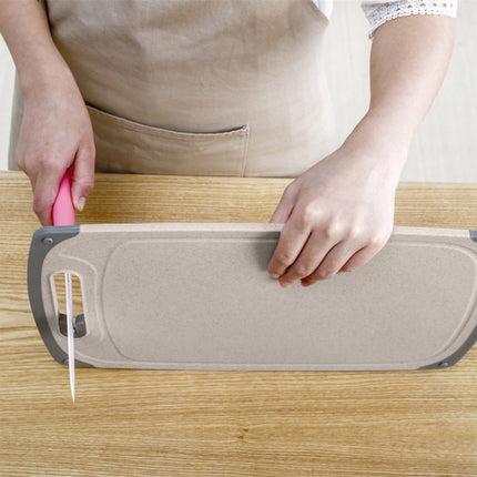 Darzheoy Whetstones Buckwheat Cutting Boards for Kitchen Dishwasher Safe Doubles Sided Design Extra Large Cutting Board for Meat Easy Grip Handle Non Slip Beige.
