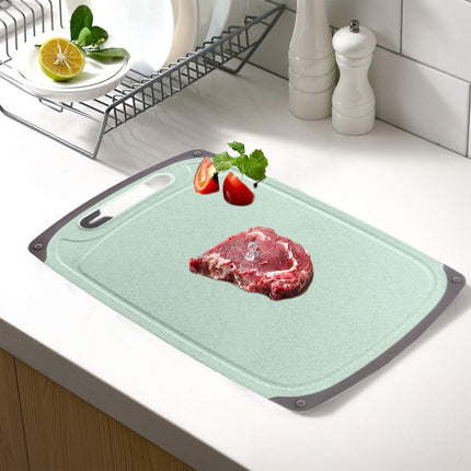 Darzheoy Whetstones Buckwheat Cutting Boards for Kitchen Dishwasher Safe Doubles Sided Design Extra Large Cutting Board for Meat Easy Grip Handle Non Slip Green.