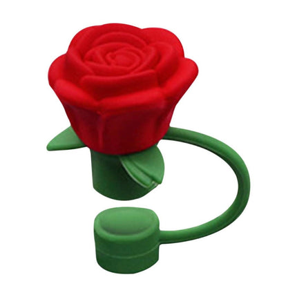 Darzheoy Rose Straw Toppers 10mm, Pink Flower Straw Covers Straw Tips for Tumblers Cup Accessories Tumbler Accessories Red.