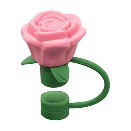 Darzheoy Rose Straw Toppers 10mm, Pink Flower Straw Covers Straw Tips for Tumblers Cup Accessories Tumbler Accessories Watermelon Red.