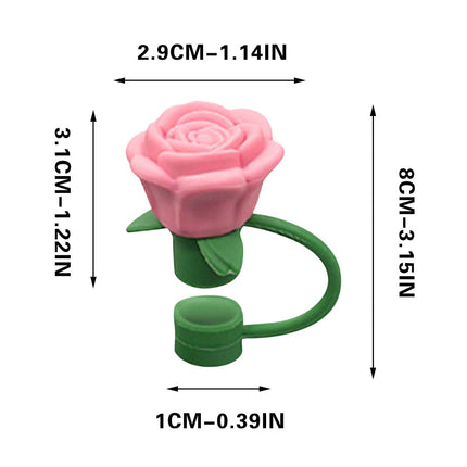 Darzheoy Rose Straw Toppers 10mm, Pink Flower Straw Covers Straw Tips for Tumblers Cup Accessories Tumbler Accessories Watermelon Red.