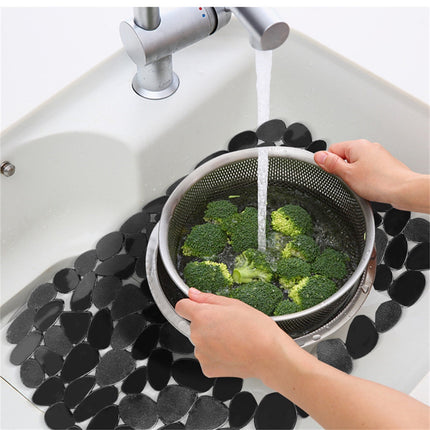 Darzheoy Pebble Sink Mat for Stainless Steel/Ceramic Sinks, PVC Sink Protectors Mats for Bottom of Kitchen Sink, Dish Drying Mat for Dishes and Glassware A.