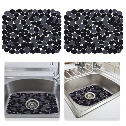 Darzheoy Pebble Sink Mat for Stainless Steel/Ceramic Sinks, PVC Sink Protectors Mats for Bottom of Kitchen Sink, Dish Drying Mat for Dishes and Glassware A.
