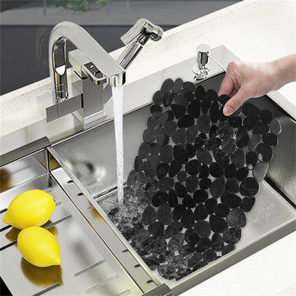 Darzheoy Pebble Sink Mat for Stainless Steel/Ceramic Sinks, PVC Sink Protectors Mats for Bottom of Kitchen Sink, Dish Drying Mat for Dishes and Glassware A.