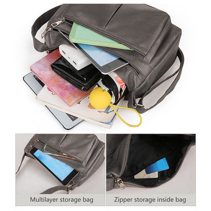 Darzheoy Purses for Women Soft PU Leather Shoulder Bag Ladies Crossbody Purse and handbags Lightweight Pocketbook Gray.