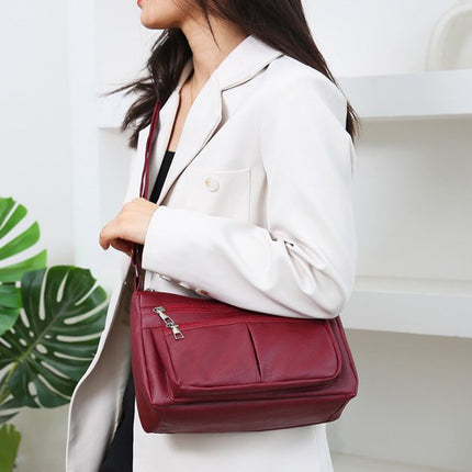 Darzheoy Purses for Women Soft PU Leather Shoulder Bag Ladies Crossbody Purse and handbags Lightweight Pocketbook Red.