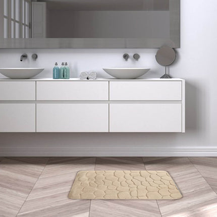 Kdkad Bathroom Rugs Sets 4 Piece, Non Slip Memory Foam Bathroom Rugs, Machine Wash Bathroom Mat Set, Water Absorbent Bath Rug Set for Tub, Toilet and Floor As Show H.