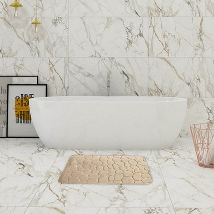 Kdkad Bathroom Rugs Sets 4 Piece, Non Slip Memory Foam Bathroom Rugs, Machine Wash Bathroom Mat Set, Water Absorbent Bath Rug Set for Tub, Toilet and Floor As Show H.