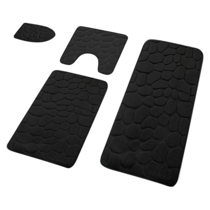 Kdkad Bathroom Rugs Sets 4 Piece, Non Slip Memory Foam Bathroom Rugs, Machine Wash Bathroom Mat Set, Water Absorbent Bath Rug Set for Tub, Toilet and Floor 40*50cmU/15.7*19.7in 50*80cm/19.7*31.5in 50*100cm/19.7*39.3in lid38*40cm/14.9*15.7in I.