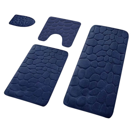 Kdkad Bathroom Rugs Sets 4 Piece, Non Slip Memory Foam Bathroom Rugs, Machine Wash Bathroom Mat Set, Water Absorbent Bath Rug Set for Tub, Toilet and Floor 40*50cmU/15.7*19.7in 50*80cm/19.7*31.5in 50*100cm/19.7*39.3in lid38*40cm/14.9*15.7in J.