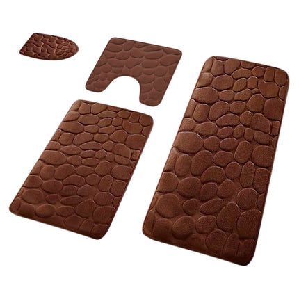 Kdkad Bathroom Rugs Sets 4 Piece, Non Slip Memory Foam Bathroom Rugs, Machine Wash Bathroom Mat Set, Water Absorbent Bath Rug Set for Tub, Toilet and Floor 40*50cmU/15.7*19.7in 50*80cm/19.7*31.5in 50*100cm/19.7*39.3in lid38*40cm/14.9*15.7in K.