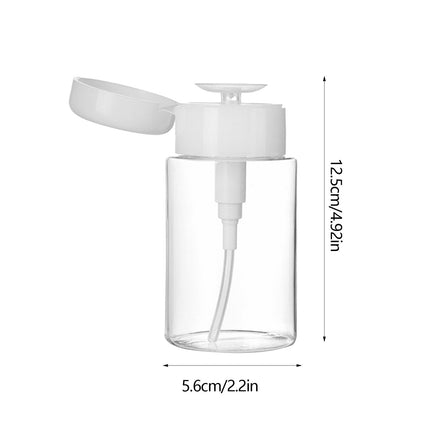 Darzheoy Push Down Pump Dispenser Empty Push Top Bottles Containers for Nail Polish Makeup Remover Micellar Water Facial Toner 200ML Clear.