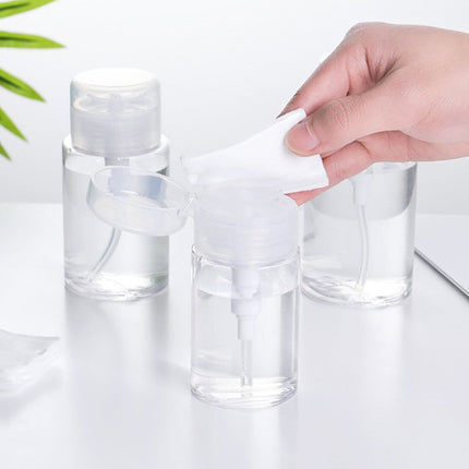 Darzheoy Push Down Pump Dispenser Empty Push Top Bottles Containers for Nail Polish Makeup Remover Micellar Water Facial Toner 200ML Clear.