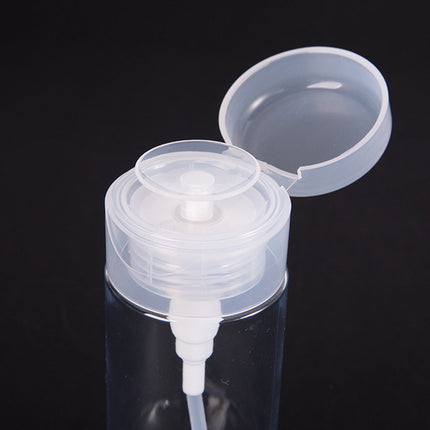 Darzheoy Push Down Pump Dispenser Empty Push Top Bottles Containers for Nail Polish Makeup Remover Micellar Water Facial Toner 200ML Clear.