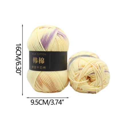 AYktou Cotton Yarn - Multicolor Rainbows Yarn,50 gram Skeins,26 Colors Available,7 Strands Of Combed Milk Cotton Crocheting Yarn for Knitting,Crochet,Weaving,Arts & Crafts - Fiesta #B - Light Yellow.