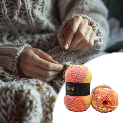 AYktou Cotton Yarn - Multicolor Rainbows Yarn,50 gram Skeins,26 Colors Available,7 Strands Of Combed Milk Cotton Crocheting Yarn for Knitting,Crochet,Weaving,Arts & Crafts - Fiesta #D - Orange.