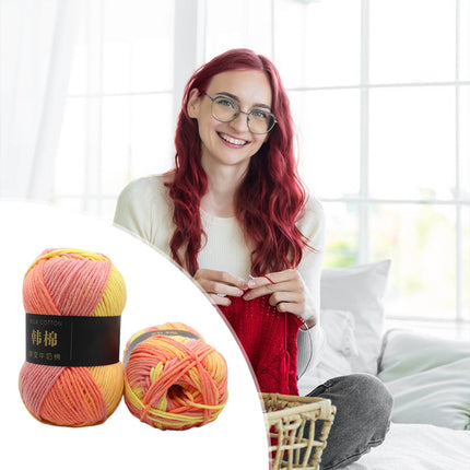 AYktou Cotton Yarn - Multicolor Rainbows Yarn,50 gram Skeins,26 Colors Available,7 Strands Of Combed Milk Cotton Crocheting Yarn for Knitting,Crochet,Weaving,Arts & Crafts - Fiesta #D - Orange.