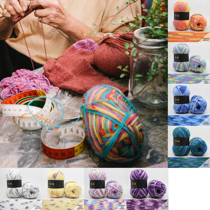 AYktou Cotton Yarn - Multicolor Rainbows Yarn,50 gram Skeins,26 Colors Available,7 Strands Of Combed Milk Cotton Crocheting Yarn for Knitting,Crochet,Weaving,Arts & Crafts - Fiesta #G - Navy Blue.