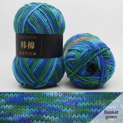 AYktou Cotton Yarn - Multicolor Rainbows Yarn,50 gram Skeins,26 Colors Available,7 Strands Of Combed Milk Cotton Crocheting Yarn for Knitting,Crochet,Weaving,Arts & Crafts - Fiesta #G - Navy Blue.
