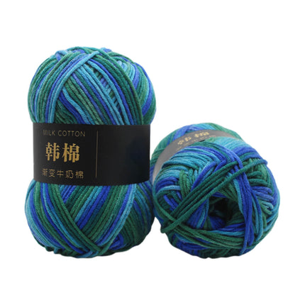 AYktou Cotton Yarn - Multicolor Rainbows Yarn,50 gram Skeins,26 Colors Available,7 Strands Of Combed Milk Cotton Crocheting Yarn for Knitting,Crochet,Weaving,Arts & Crafts - Fiesta #G - Navy Blue.