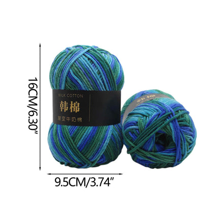 AYktou Cotton Yarn - Multicolor Rainbows Yarn,50 gram Skeins,26 Colors Available,7 Strands Of Combed Milk Cotton Crocheting Yarn for Knitting,Crochet,Weaving,Arts & Crafts - Fiesta #G - Navy Blue.