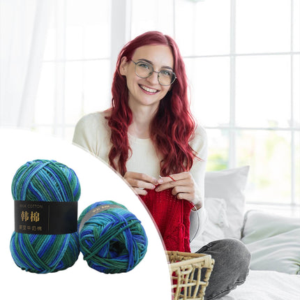 AYktou Cotton Yarn - Multicolor Rainbows Yarn,50 gram Skeins,26 Colors Available,7 Strands Of Combed Milk Cotton Crocheting Yarn for Knitting,Crochet,Weaving,Arts & Crafts - Fiesta #G - Navy Blue.