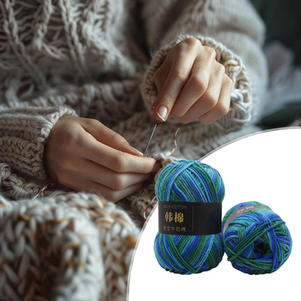 AYktou Cotton Yarn - Multicolor Rainbows Yarn,50 gram Skeins,26 Colors Available,7 Strands Of Combed Milk Cotton Crocheting Yarn for Knitting,Crochet,Weaving,Arts & Crafts - Fiesta #G - Navy Blue.