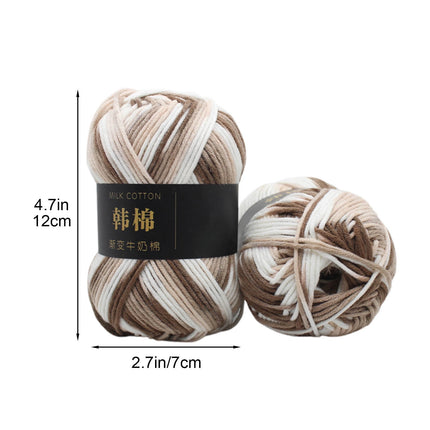 AYktou Cotton Yarn - Multicolor Rainbows Yarn,50 gram Skeins,26 Colors Available,7 Strands Of Combed Milk Cotton Crocheting Yarn for Knitting,Crochet,Weaving,Arts & Crafts - Fiesta #I - Curry.