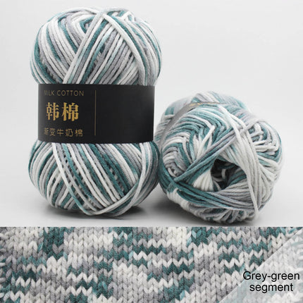 AYktou Cotton Yarn - Multicolor Rainbows Yarn,50 gram Skeins,26 Colors Available,7 Strands Of Combed Milk Cotton Crocheting Yarn for Knitting,Crochet,Weaving,Arts & Crafts - Fiesta #J - Gray.