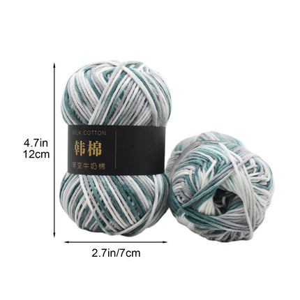 AYktou Cotton Yarn - Multicolor Rainbows Yarn,50 gram Skeins,26 Colors Available,7 Strands Of Combed Milk Cotton Crocheting Yarn for Knitting,Crochet,Weaving,Arts & Crafts - Fiesta #J - Gray.