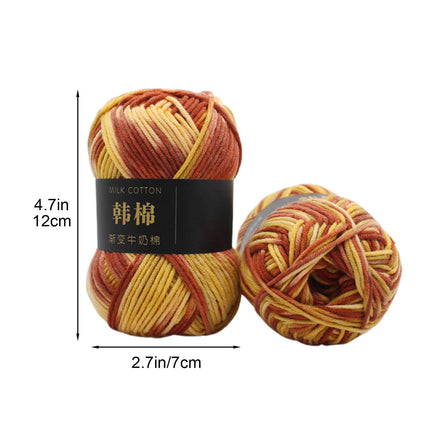 AYktou Cotton Yarn - Multicolor Rainbows Yarn,50 gram Skeins,26 Colors Available,7 Strands Of Combed Milk Cotton Crocheting Yarn for Knitting,Crochet,Weaving,Arts & Crafts - Fiesta #K - Brown.