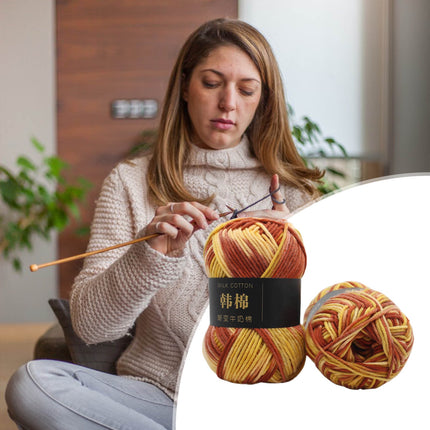 AYktou Cotton Yarn - Multicolor Rainbows Yarn,50 gram Skeins,26 Colors Available,7 Strands Of Combed Milk Cotton Crocheting Yarn for Knitting,Crochet,Weaving,Arts & Crafts - Fiesta #K - Brown.