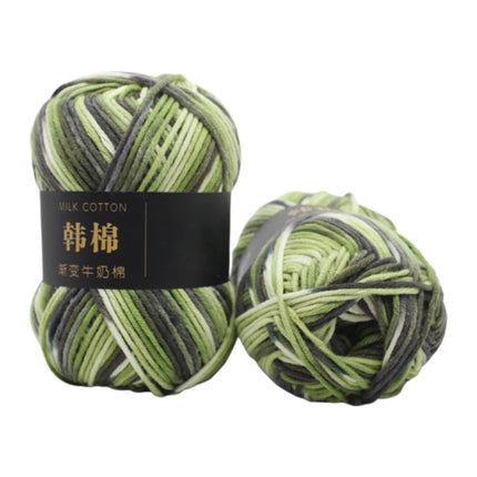 AYktou Cotton Yarn - Multicolor Rainbows Yarn,50 gram Skeins,26 Colors Available,7 Strands Of Combed Milk Cotton Crocheting Yarn for Knitting,Crochet,Weaving,Arts & Crafts - Fiesta #L - Green.