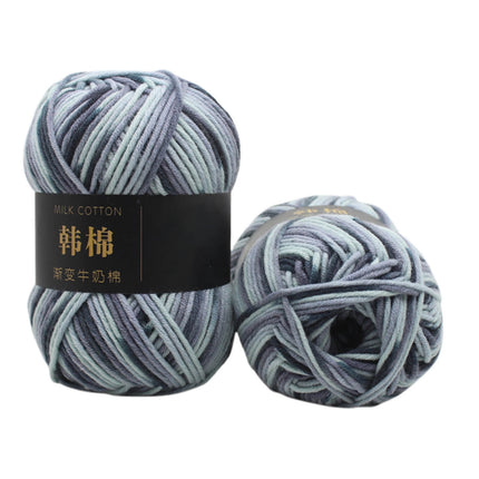 AYktou Cotton Yarn - Multicolor Rainbows Yarn,50 gram Skeins,26 Colors Available,7 Strands Of Combed Milk Cotton Crocheting Yarn for Knitting,Crochet,Weaving,Arts & Crafts - Fiesta #S - Dark Gray.