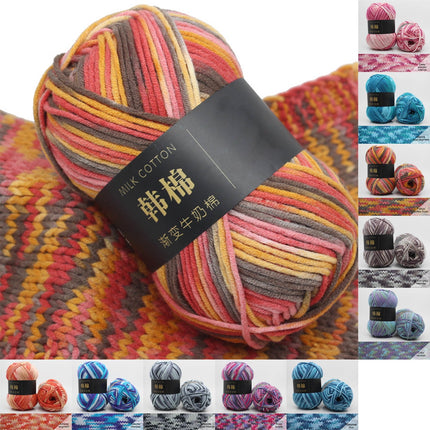 AYktou Cotton Yarn - Multicolor Rainbows Yarn,50 gram Skeins,26 Colors Available,7 Strands Of Combed Milk Cotton Crocheting Yarn for Knitting,Crochet,Weaving,Arts & Crafts - Fiesta #S - Dark Gray.