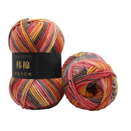 AYktou Cotton Yarn - Multicolor Rainbows Yarn,50 gram Skeins,26 Colors Available,7 Strands Of Combed Milk Cotton Crocheting Yarn for Knitting,Crochet,Weaving,Arts & Crafts - Fiesta #W - Multicolor.