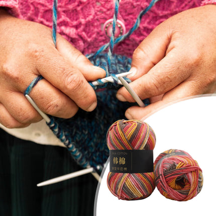AYktou Cotton Yarn - Multicolor Rainbows Yarn,50 gram Skeins,26 Colors Available,7 Strands Of Combed Milk Cotton Crocheting Yarn for Knitting,Crochet,Weaving,Arts & Crafts - Fiesta #W - Multicolor.