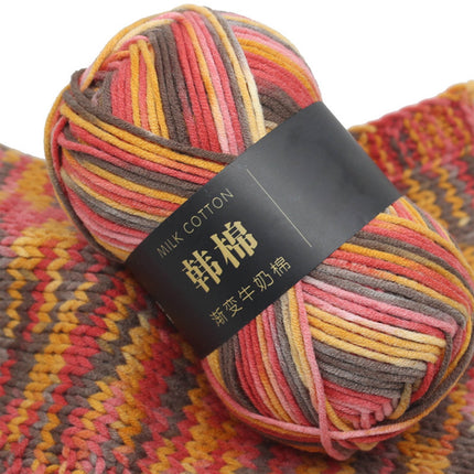 AYktou Cotton Yarn - Multicolor Rainbows Yarn,50 gram Skeins,26 Colors Available,7 Strands Of Combed Milk Cotton Crocheting Yarn for Knitting,Crochet,Weaving,Arts & Crafts - Fiesta #W - Multicolor.