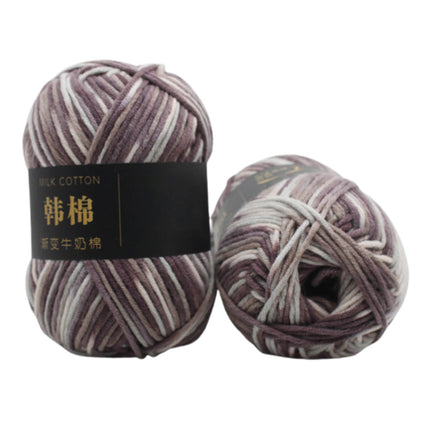 AYktou Cotton Yarn - Multicolor Rainbows Yarn,50 gram Skeins,26 Colors Available,7 Strands Of Combed Milk Cotton Crocheting Yarn for Knitting,Crochet,Weaving,Arts & Crafts - Fiesta #X - Gray White.