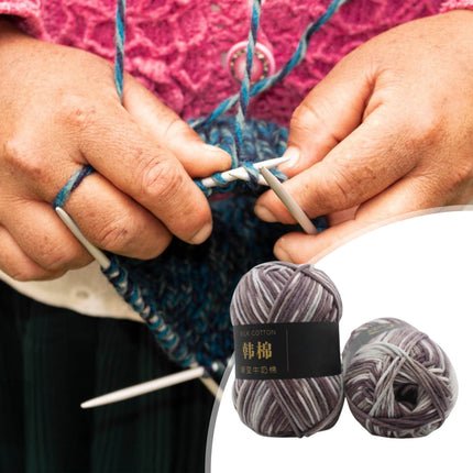 AYktou Cotton Yarn - Multicolor Rainbows Yarn,50 gram Skeins,26 Colors Available,7 Strands Of Combed Milk Cotton Crocheting Yarn for Knitting,Crochet,Weaving,Arts & Crafts - Fiesta #X - Gray White.