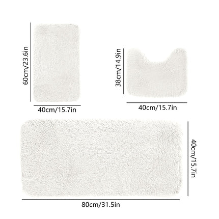 Kdkad Bathroom Rugs Sets 3 Piece, Bath Rugs for Bathroom Non Slip, Ultra Soft Water Absorbent Microfiber Bath Mat Set, Machine Washable Thick Plush Bath Mats for Bathroom Floor,Tub and Shower 3 pc Gray 2.