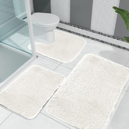 Kdkad Bathroom Rugs Sets 3 Piece, Bath Rugs for Bathroom Non Slip, Ultra Soft Water Absorbent Microfiber Bath Mat Set, Machine Washable Thick Plush Bath Mats for Bathroom Floor,Tub and Shower 3 pc Gray 2.