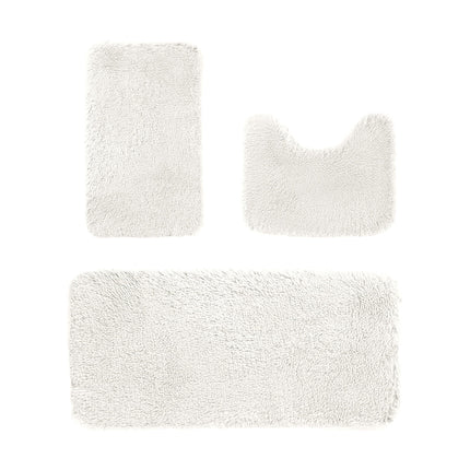 Kdkad Bathroom Rugs Sets 3 Piece, Bath Rugs for Bathroom Non Slip, Ultra Soft Water Absorbent Microfiber Bath Mat Set, Machine Washable Thick Plush Bath Mats for Bathroom Floor,Tub and Shower 3 pc White 2.