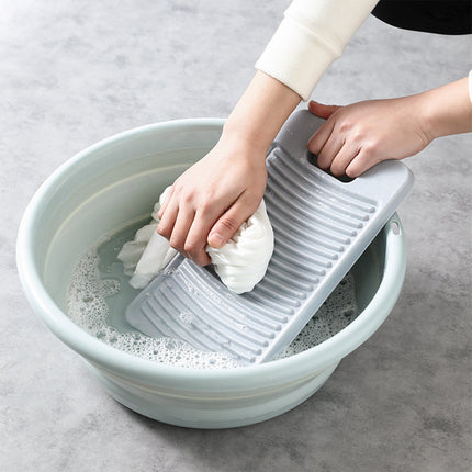 Kdkad Washboard for Hand Washing Clothes, Portable Plastics Wash Board, Household Scrub Board, Washing Board for Laundry Home Dormitory Travel Small Delicate Articles Cleaning 11.2×6.3 in Gray.